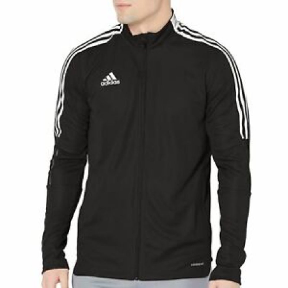 Adidas Men Tiro 21 Track Jacket Black Athletic Run Top Casual Jackets
